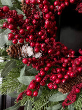 Load image into Gallery viewer, Pine, Eucalyptus, & Berry Winter Holiday Wreath