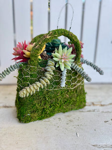Succulent & Moss Purse
