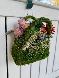 Succulent & Moss Purse