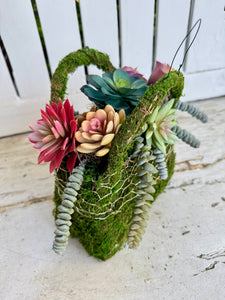 Succulent & Moss Purse
