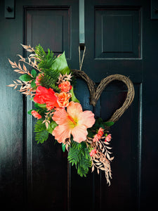 Peach Hibiscus Heart