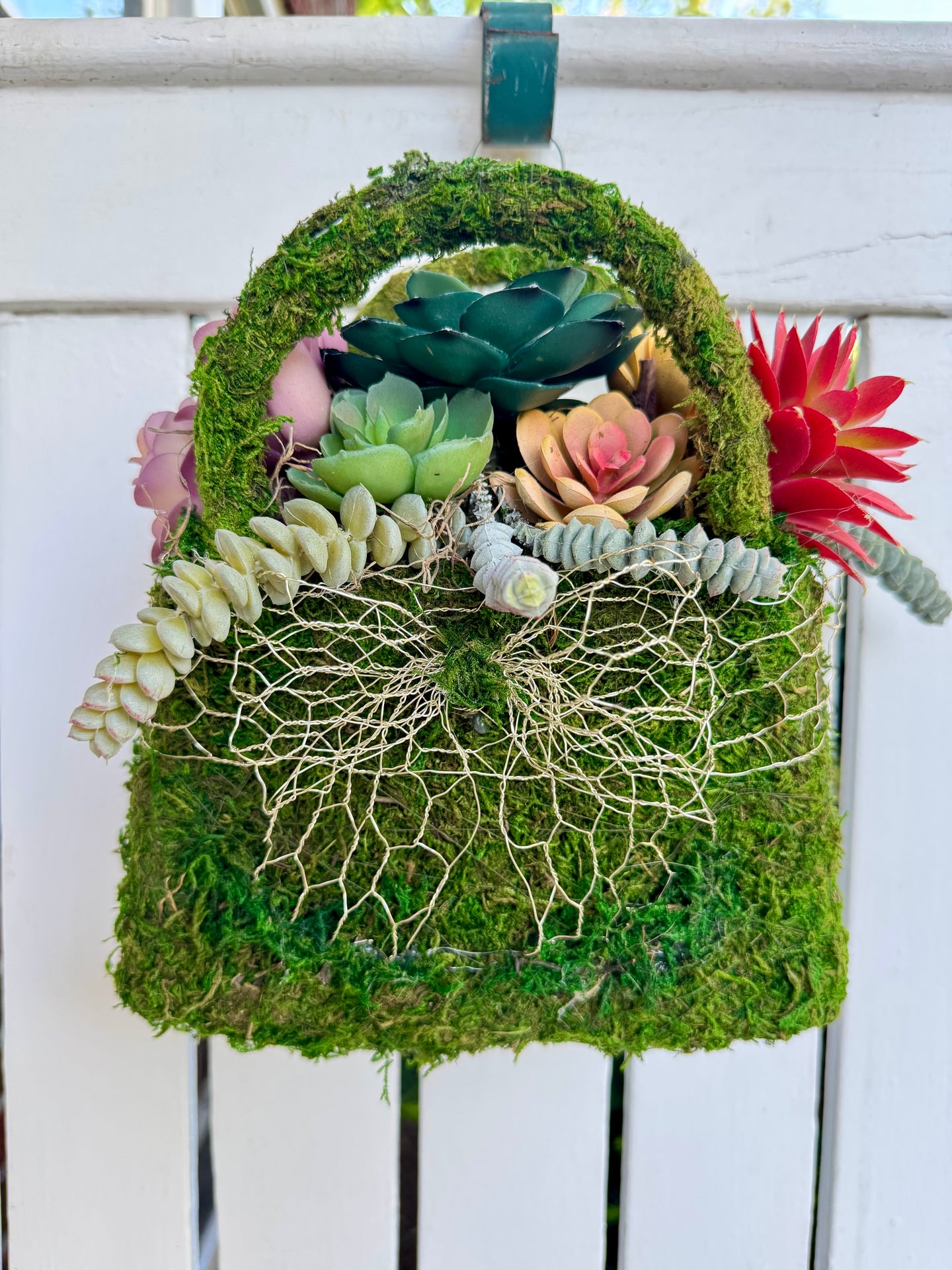 Succulent & Moss Purse