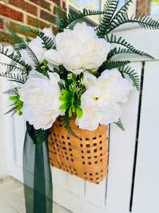 White Peony Basket