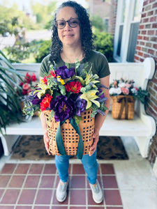 Purple Peony Basket