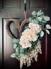 Load image into Gallery viewer, Pale Rose &amp; Eucalyptus Heart
