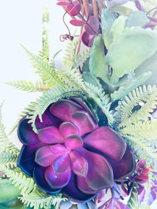 Purple Succulents & Ferns