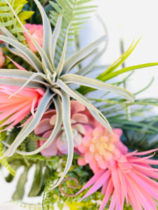 Airplant & Pink Succulents