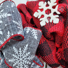 Load image into Gallery viewer, Snowflakes on Buffalo Plaid
