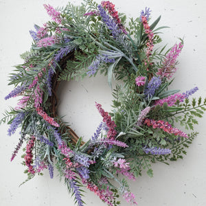 Purple and Pink Lavender Wreath Centerpiece