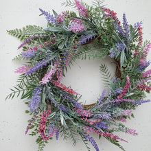 Load image into Gallery viewer, Purple and Pink Lavender Wreath Centerpiece
