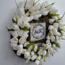 Load image into Gallery viewer, White Tulip Faith Wreath
