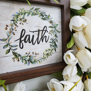 White Tulip Faith Wreath