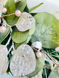 Champagne Eucalyptus on Pine Winter Holiday Wreath