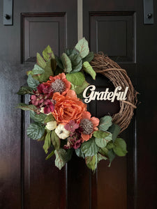 Grateful Peonies Fall Wreath