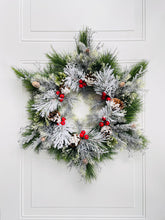 Load image into Gallery viewer, Evergreen Snowflake Winter Wreath
