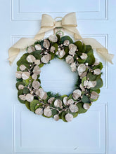 Load image into Gallery viewer, Champagne Eucalyptus on Pine Winter Holiday Wreath
