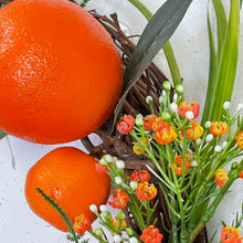 Load image into Gallery viewer, Orange &amp; Hydrangea Wreath

