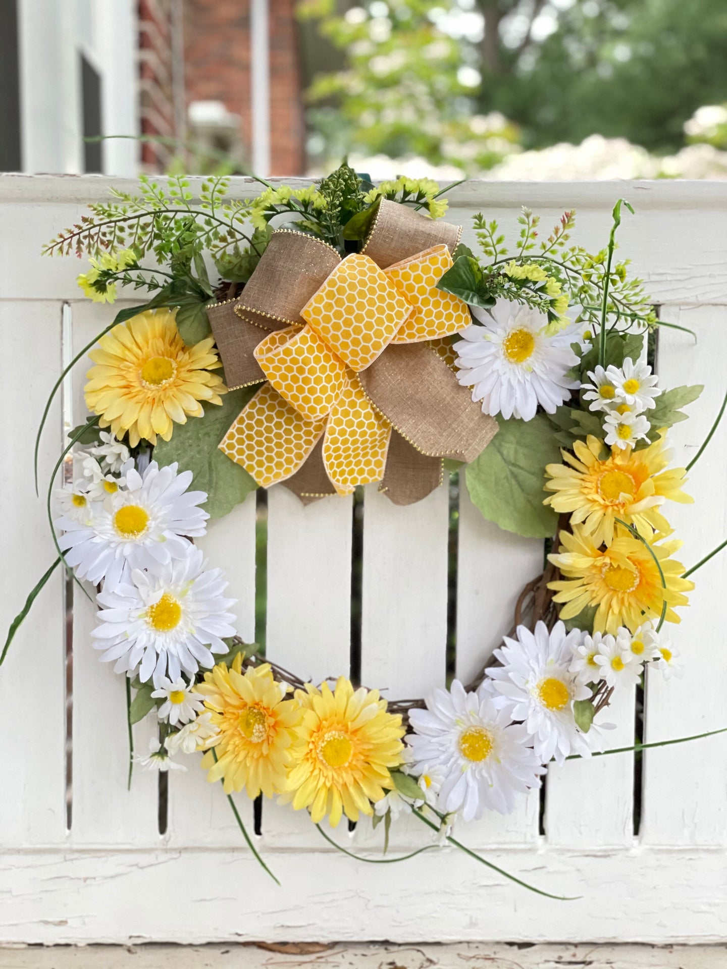 Yellow & White Daisy Wreath