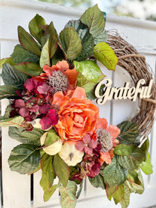 Grateful Peonies Fall Wreath