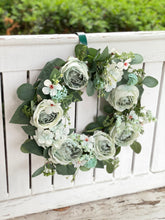 Load image into Gallery viewer, Pale Green Cabbage Rose Wreath
