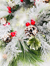 Load image into Gallery viewer, Evergreen Snowflake Winter Wreath
