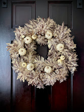 Load image into Gallery viewer, Neutral Pumpkin &amp; Leaves Fall Wreath
