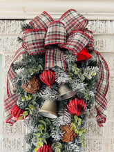 Load image into Gallery viewer, Red &amp; White Tartan Christmas Swag
