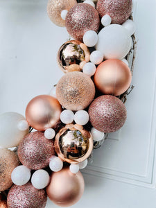 Pink & White Frost Winter Holiday Wreath
