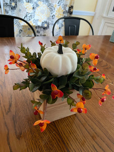 Mini White Pumpkin Centerpiece Box (2 available!)