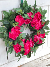 Load image into Gallery viewer, Deep Pink Peony Wreath
