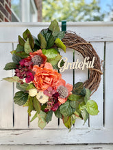 Load image into Gallery viewer, Grateful Peonies Fall Wreath
