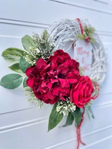 Red & White, Merry & Bright Winter Wreath