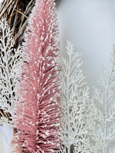 Load image into Gallery viewer, Pink &amp; White Frost Winter Holiday Wreath
