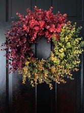 Load image into Gallery viewer, Multicolor Eucalyptus Fall Wreath (made to order)
