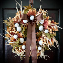 Load image into Gallery viewer, Fall Cottonball Wreath
